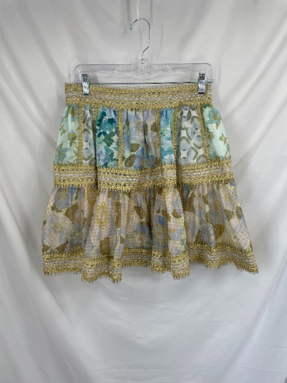 BEAULAH Style Patchwork Floral Lace Mini Skirt
